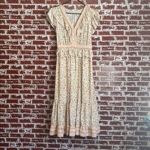 By the River Floral tiered prairie ruffled midi/maxi dress. Women’s Large.